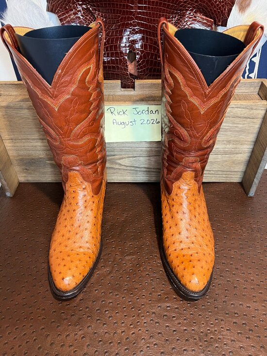 Ferrini P\'s Tan Full Quill Ostrich Cowboy Boots in Men\'s Size 11EE main image 5
